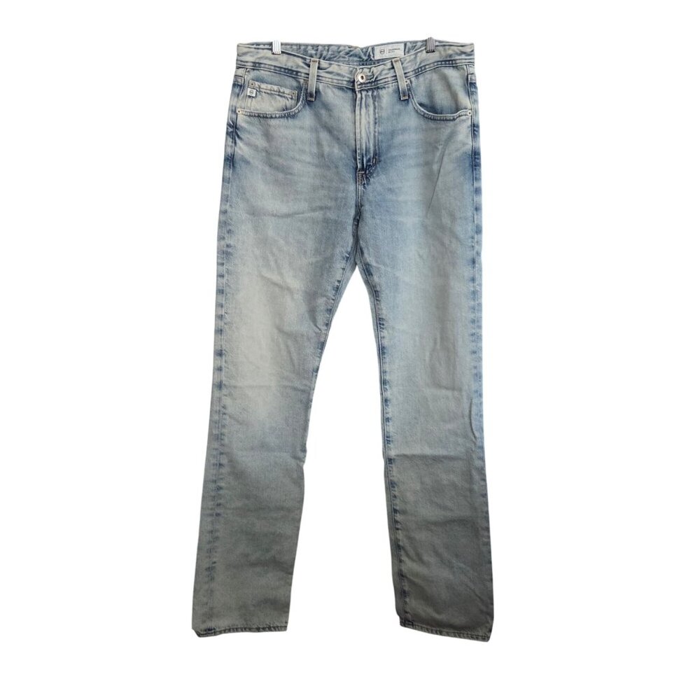 AG Adriano Goldschmied Slim Straight Light Wash Blue Denim Jeans Men's Size 34x3